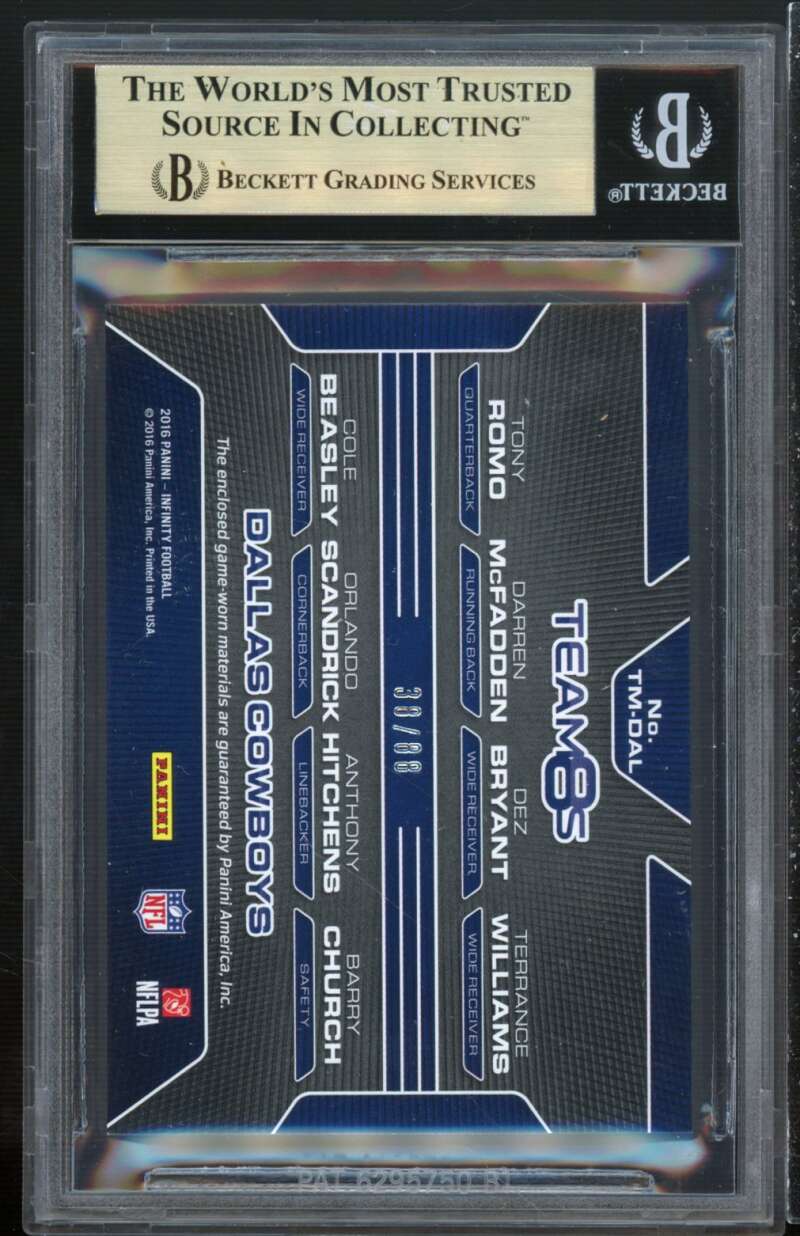 Dez Bryant /Tony Romo 2016 Panini Infinity Team Materials #tm-dal BGS 9.5 Image 2