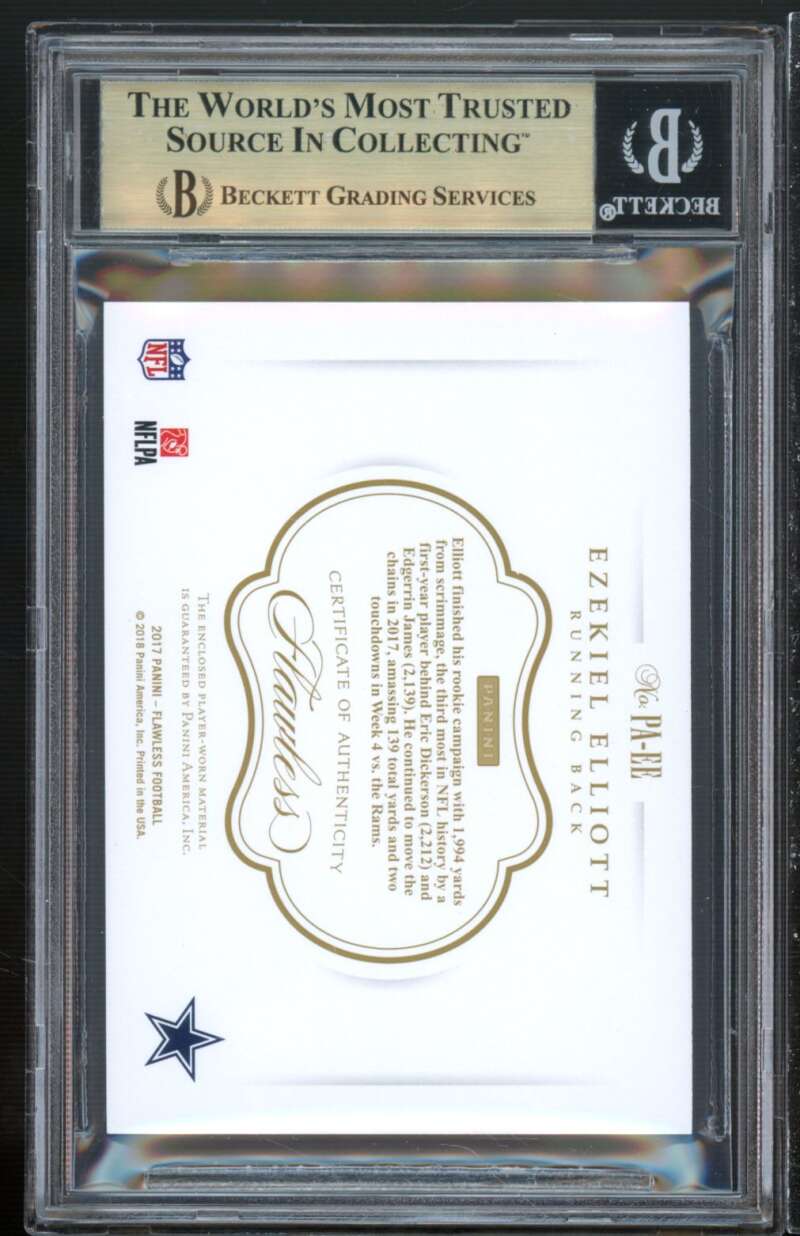 Ezekiel Elliott 2017 Flawless Collegiate Patch Gold #paee (1/10) BGS 9.5 Image 2