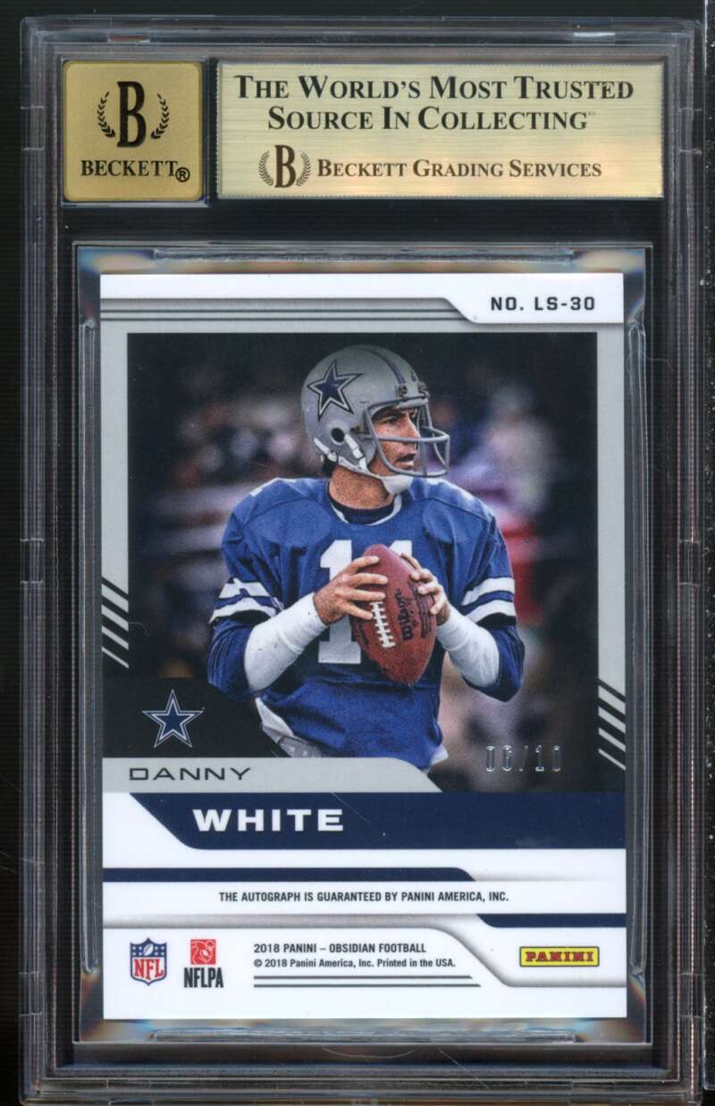 Danny White 2018 Panini Obsidian Lightning Strike Auto Etch Yellow #30 BGS 9.5 Image 2