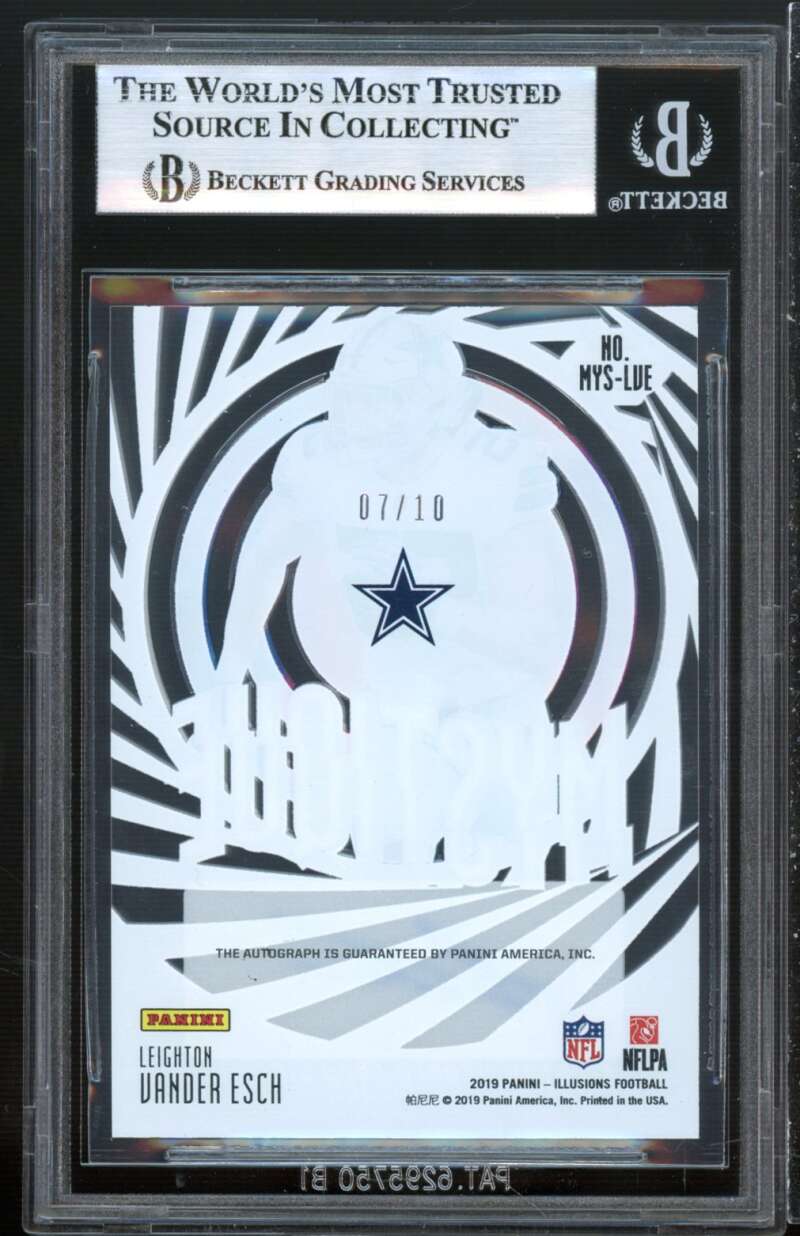 Leighton Vander Esch 2018 Panini Illusions Mystique Auto Green #18 (7/10 BGS 9 Image 2