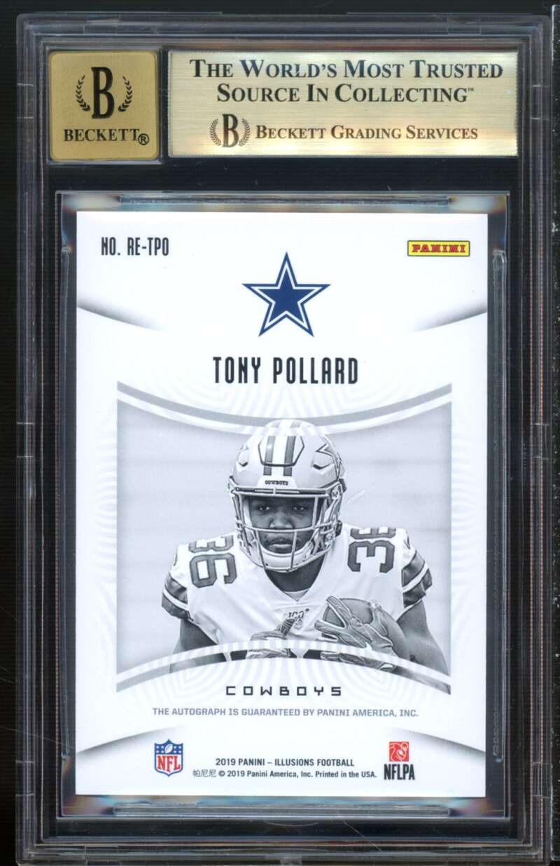 Tony Pollard Rookie Card 2019 Panini Illusions Rookie Endorsements #39 BGS 9.5 Image 2