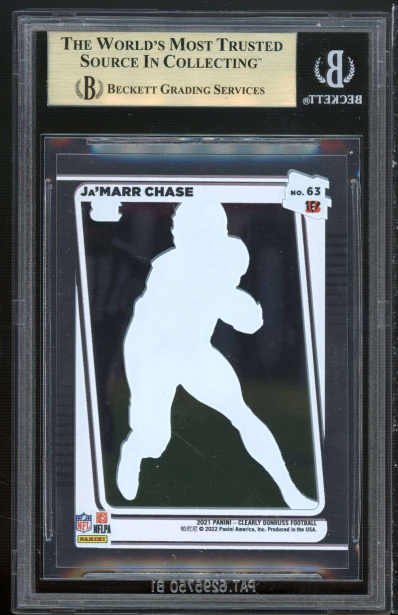 Ja'Marr Chase Rookie 2021 Clearly Donruss #63 (pop 2) BGS 9.5 (9.5 9.5 10 9.5) Image 2