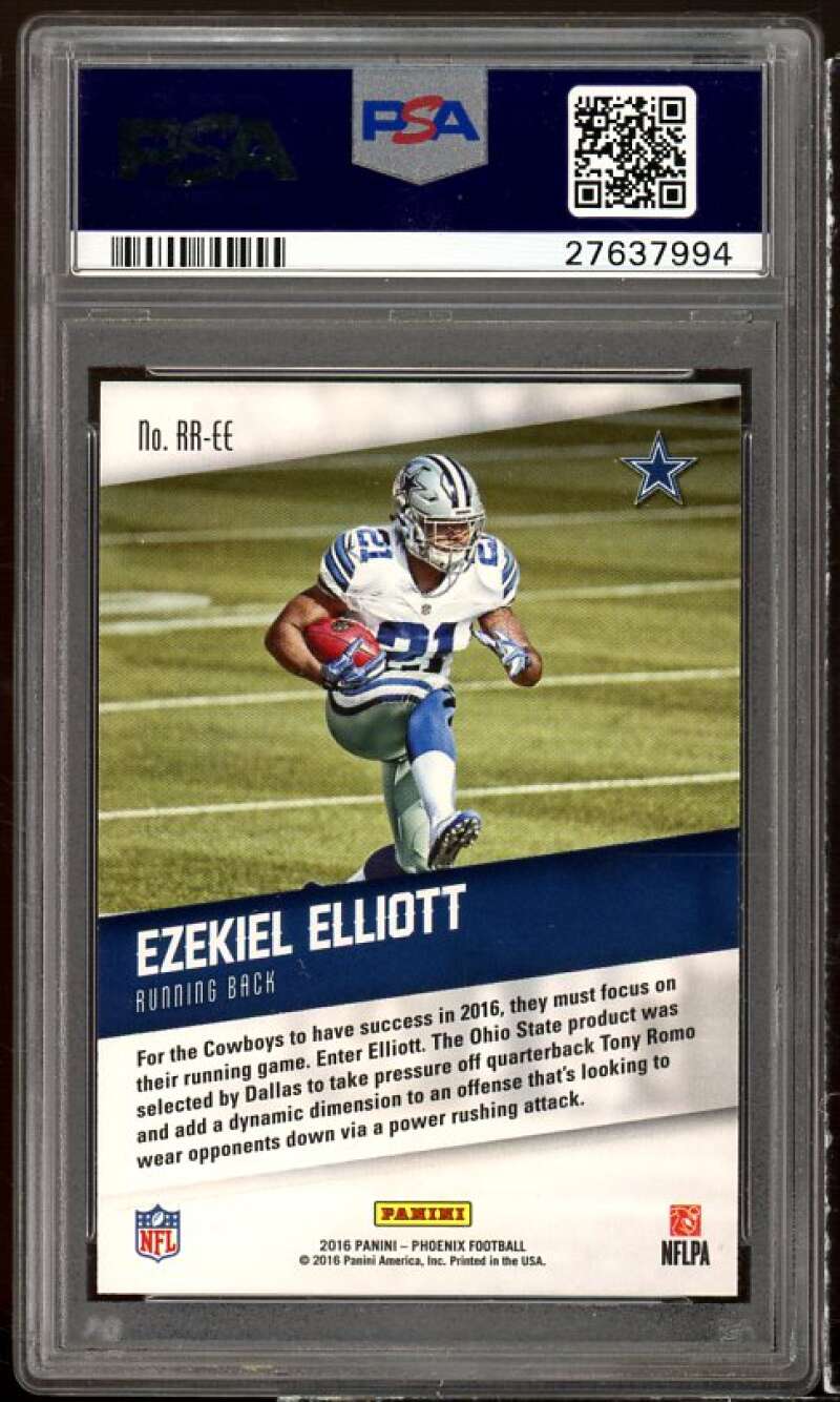 Ezekiel Elliott Rookie 2016 Panini Phoenix Rookie Rising Orange #RR-EE PSA 10 Image 2