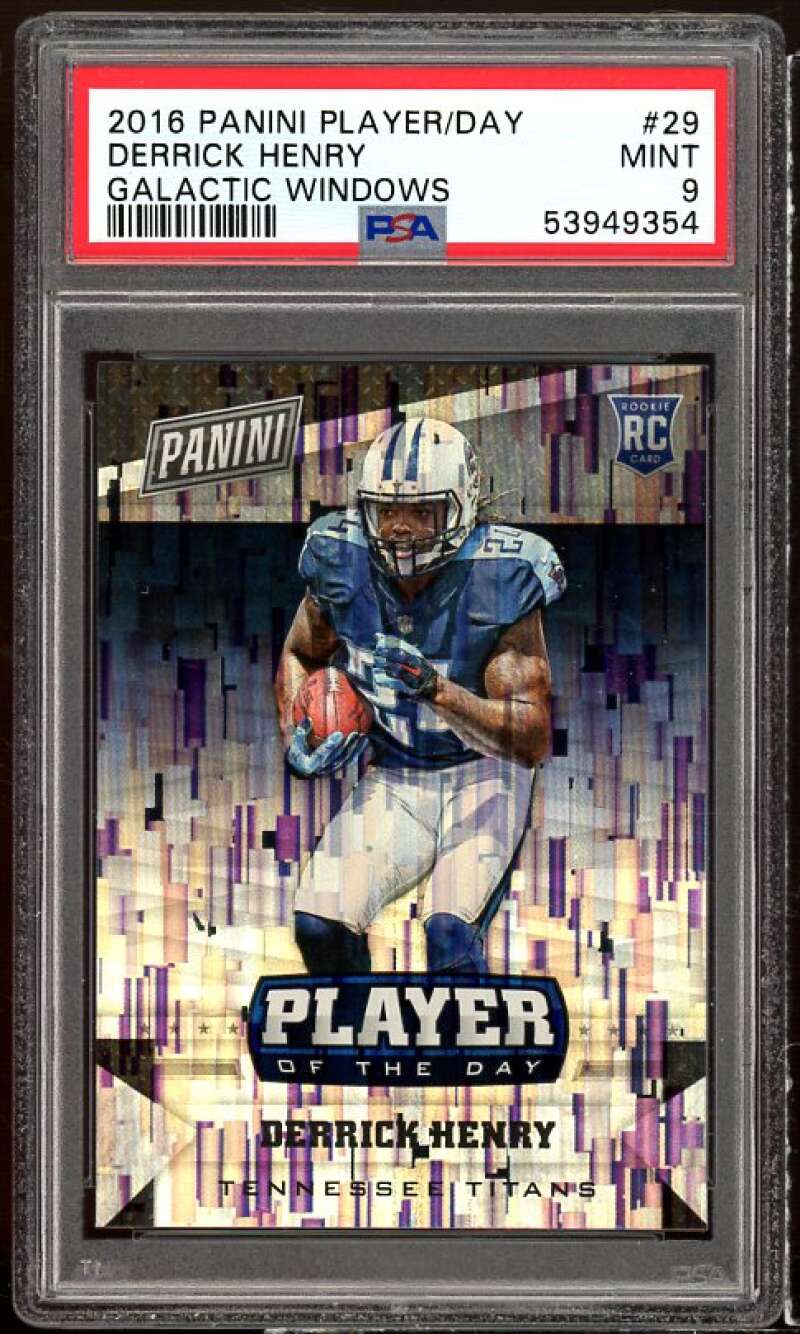 Derrick Henry Rookie Card 2016 Panini Player Day Galactic Windows #29 PSA 9 Image 1