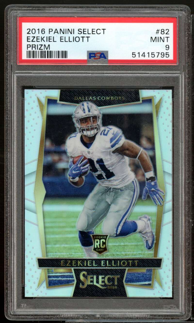 Ezekiel Elliott Rookie Card 2016 Panini Select Prizm #82 PSA 9 Image 1