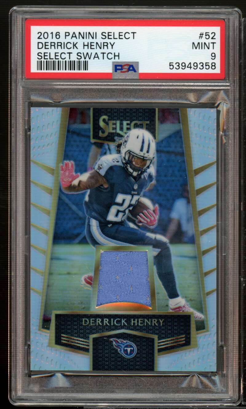 Derrick Henry Rookie Card 2016 Panini Select Select Swatch #52 (pop 5) PSA 9 Image 1