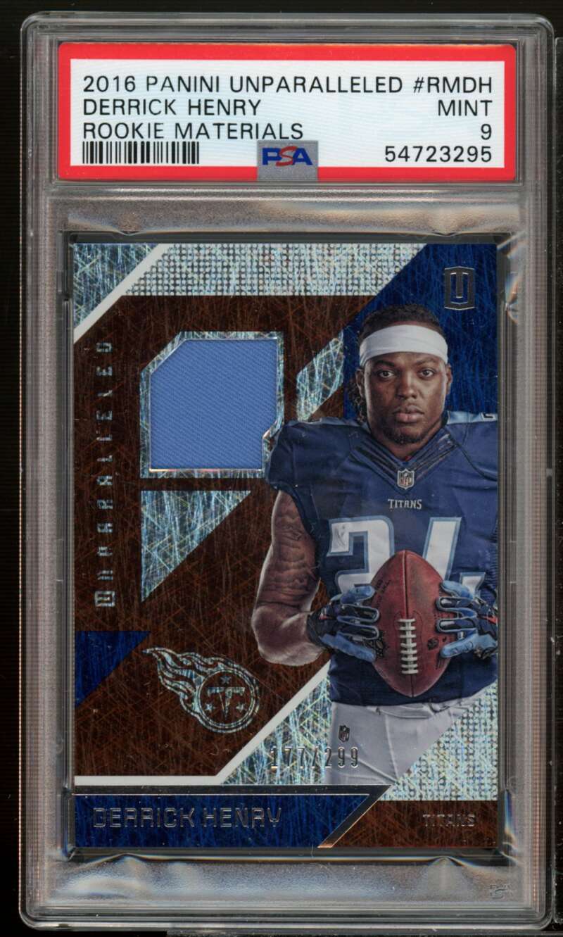 Derrick Henry Rookie 2016 Panini Unparalleled RPS Rookie Materials #RM-DH PSA 9 Image 1