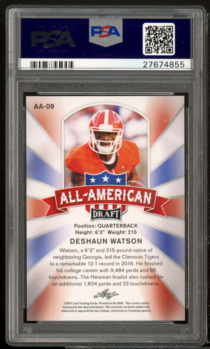 Deshaun Watson Rookie Card 2017 Leaf Draft All-American #AA-09 PSA 10 Image 2