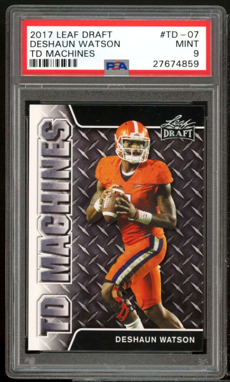 Deshaun Watson Rookie Card 2017 Leaf Draft TD Machines #TD-07 PSA 9 Image 1