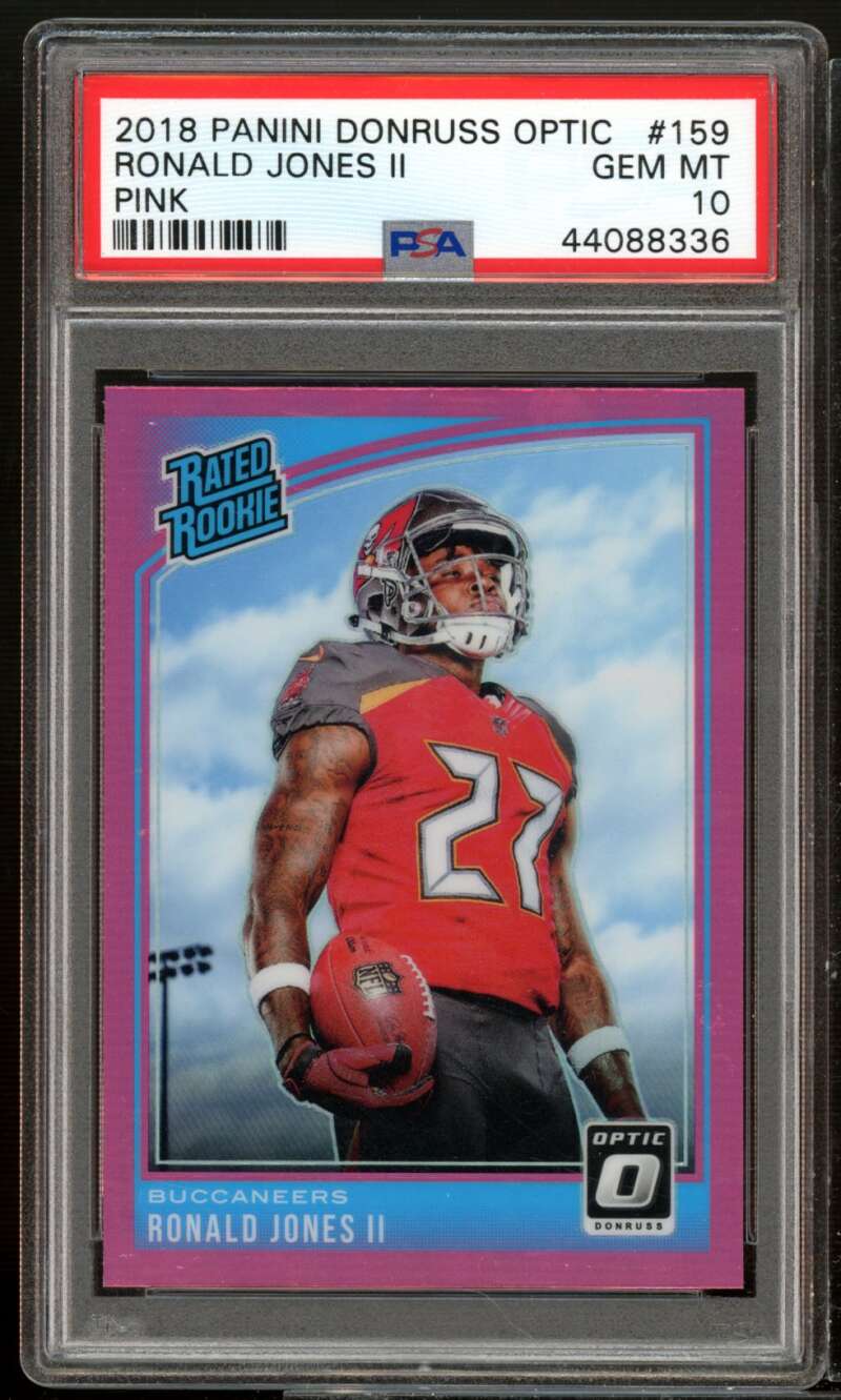 Ronald Jones Rookie Card 2018 Donruss Optic Pink #159 PSA 10 Image 1