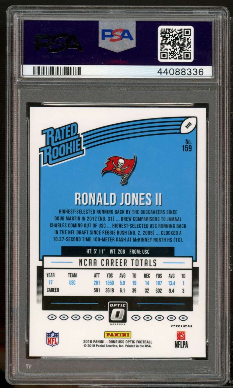 Ronald Jones Rookie Card 2018 Donruss Optic Pink #159 PSA 10 Image 2