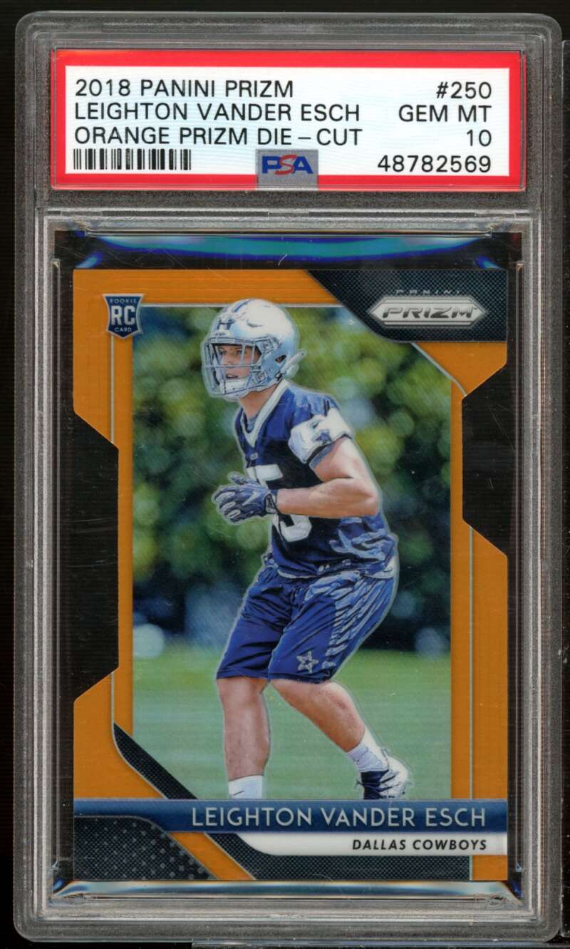 Leighton Vander Esch Rookie 2018 Panini Prizm Orange Prizm Die Cut #250 PSA 10 Image 1