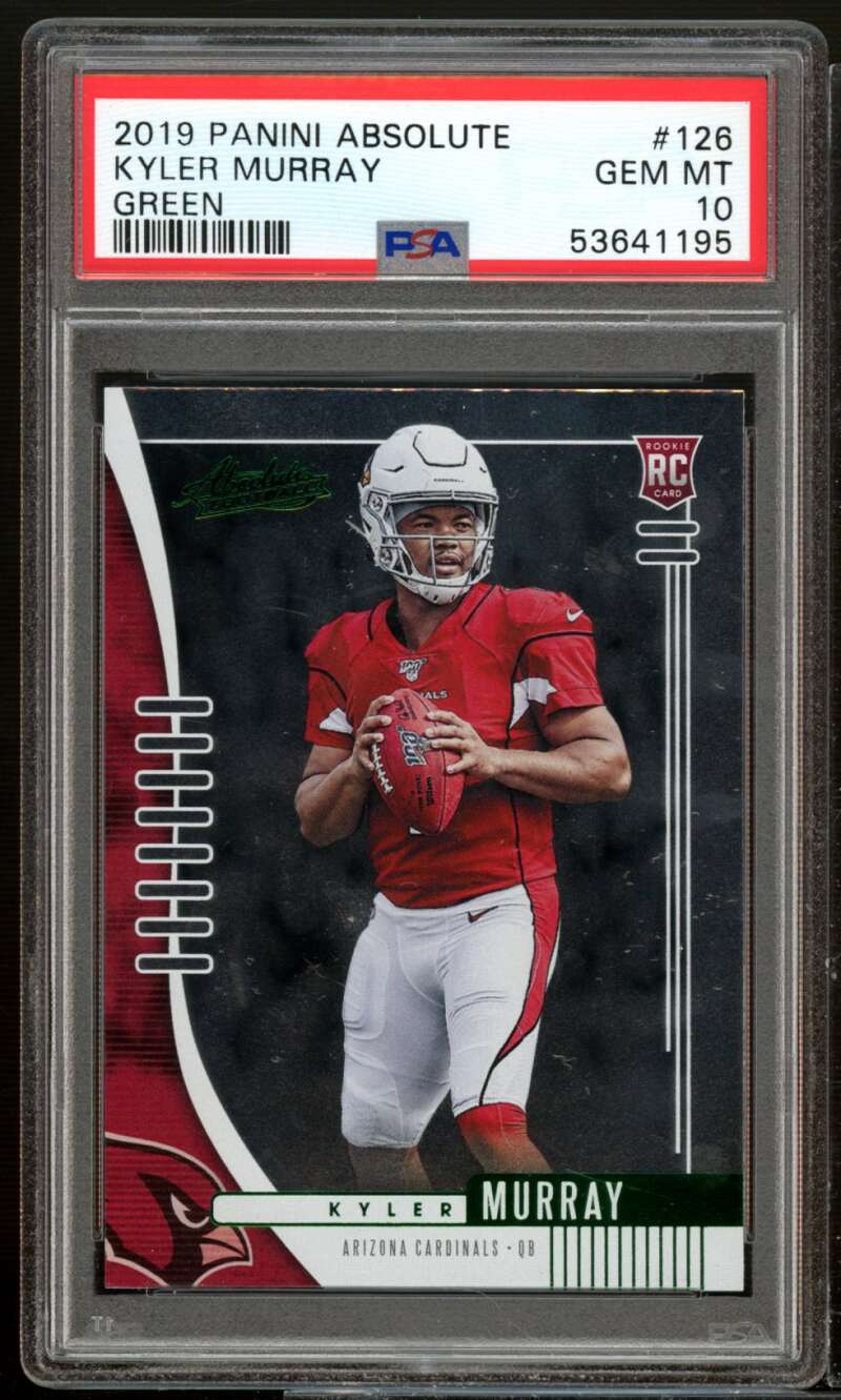 Kyler Murray Rookie Card 2019 Panini Absolute Green #126 PSA 10 Image 1