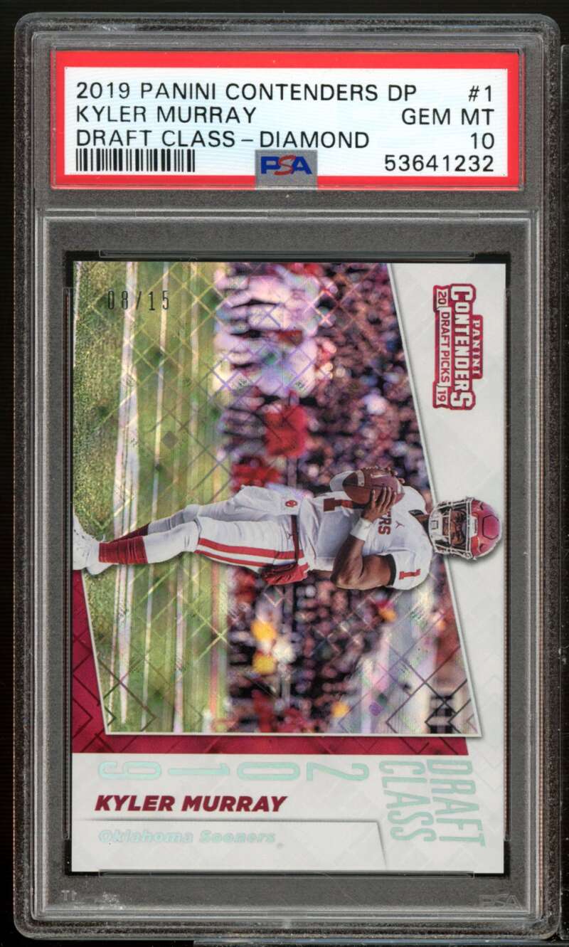 Kyler Murray Rookie 2019 Panini Contenders Draft Class Diamond #1 (8/15) PSA 10 Image 1