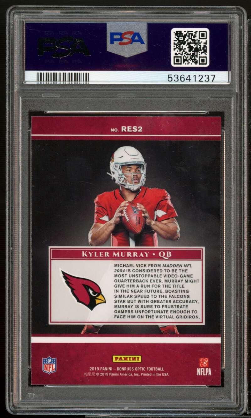 Kyler Murray Rookie Card 2019 Donruss Optic Rookie Elite Series #2 PSA 9 Image 2