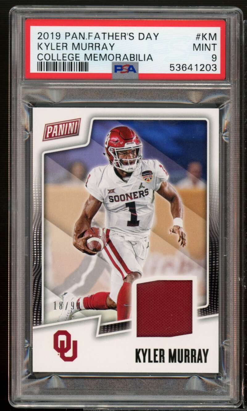 Kyler Murray Rookie Card 2019 Panini Father's Day College Memorabilia #KM PSA 9 Image 1