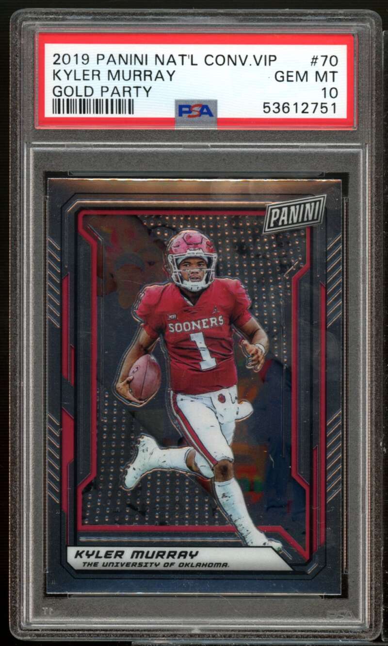 Kyler Murray Rookie Card 2019 Panini Natl Conv VIP Gold Party #70 PSA 10 Image 1