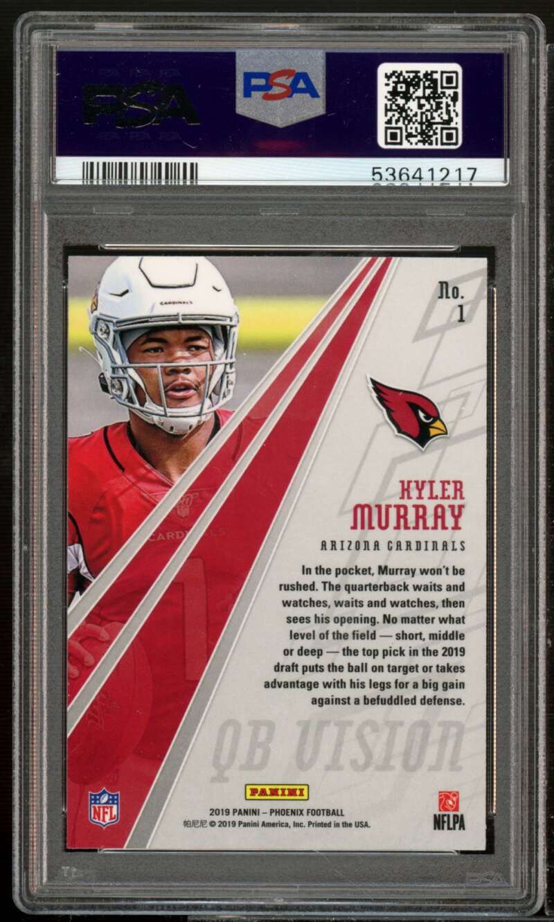 Kyler Murray Rookie Card 2019 Panini Phenix QB Vision #1 PSA 10 Image 2