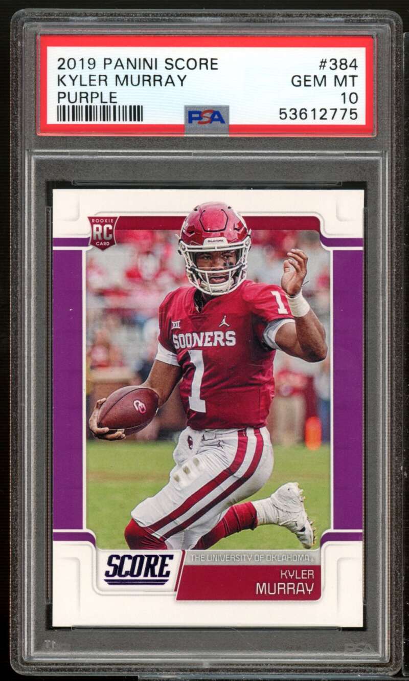 Kyler Murray Rookie Card 2019 Panini Score Purple #384 PSA 10 Image 1