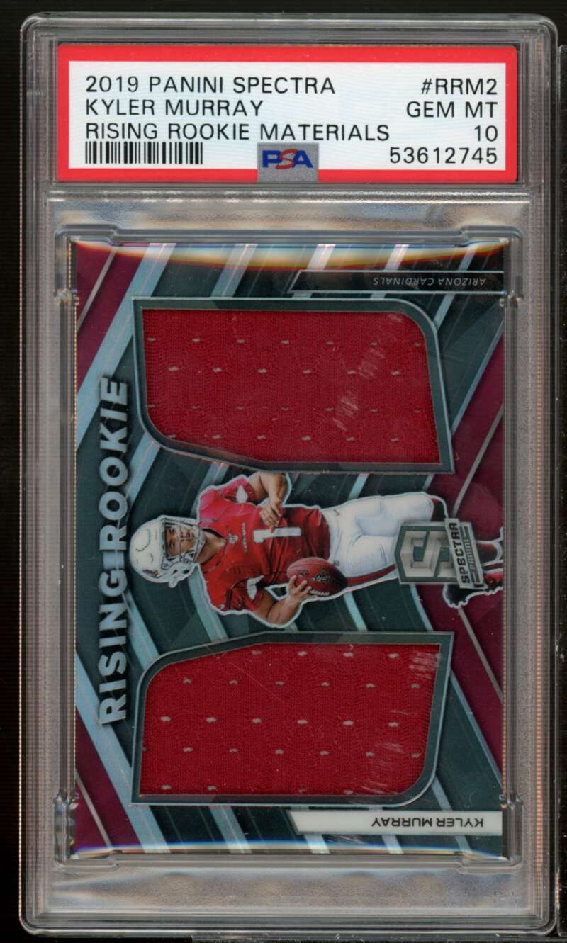 Kyler Murray Rookie 2019 Panini Spectra Rising Rookie Materials #RRM2 PSA 10 Image 1