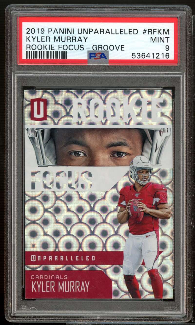 Kyler Murray Rookie 2019 Panini Unparalleled Rookie Focus Groove #RF-KM PSA 9 Image 1