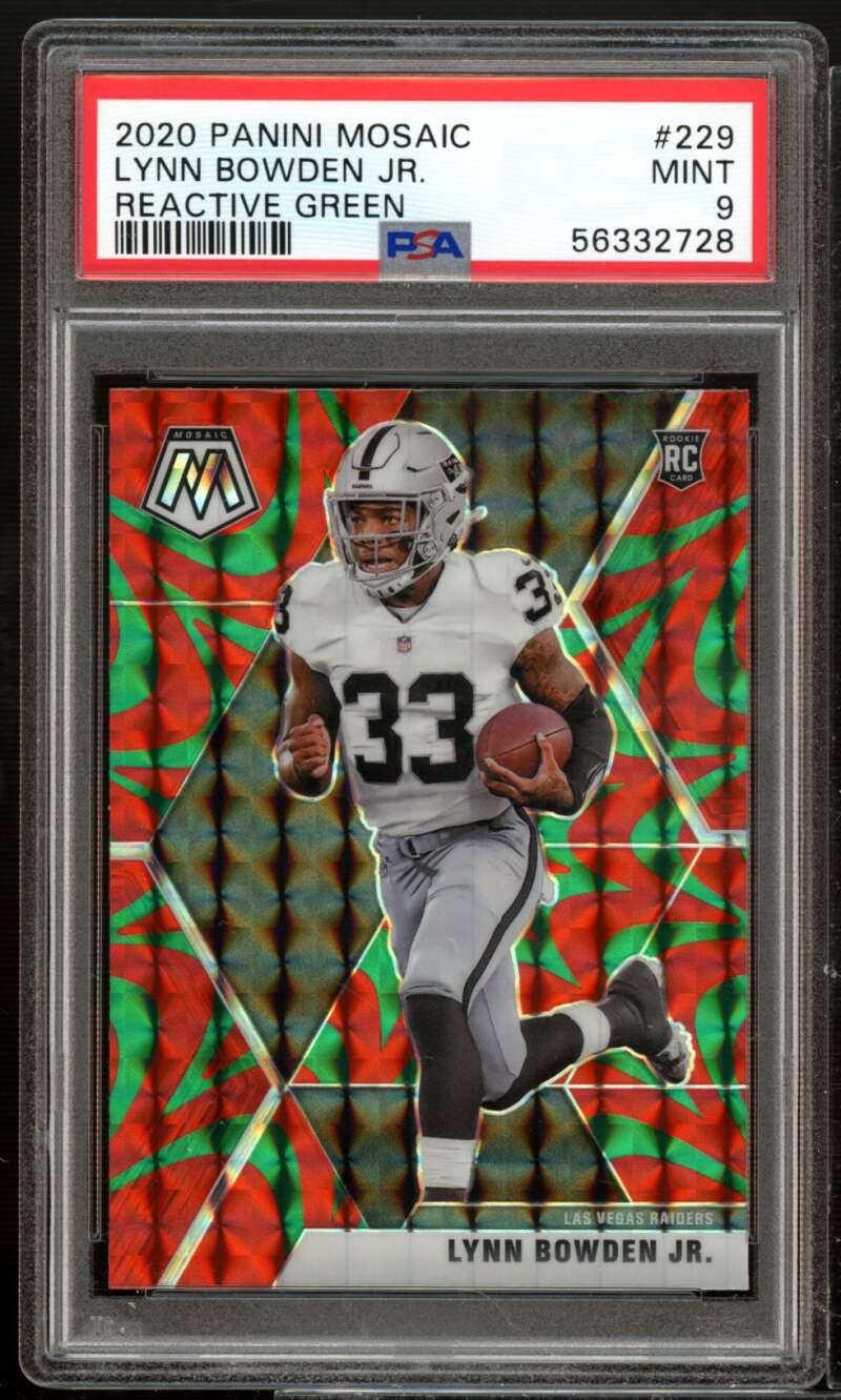 Lynn Bowden Jr. Rookie Card 2020 Panini Mosaic Reactive Green #229 PSA 9 Image 1