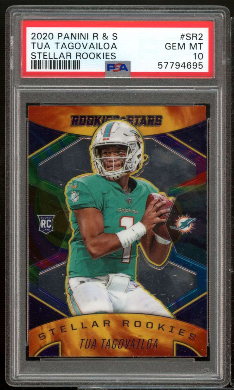 Tua Tagovailoa Rookie Card 2020 Panini Rookies Stars Stellar Rookies #2 PSA 10 Image 1