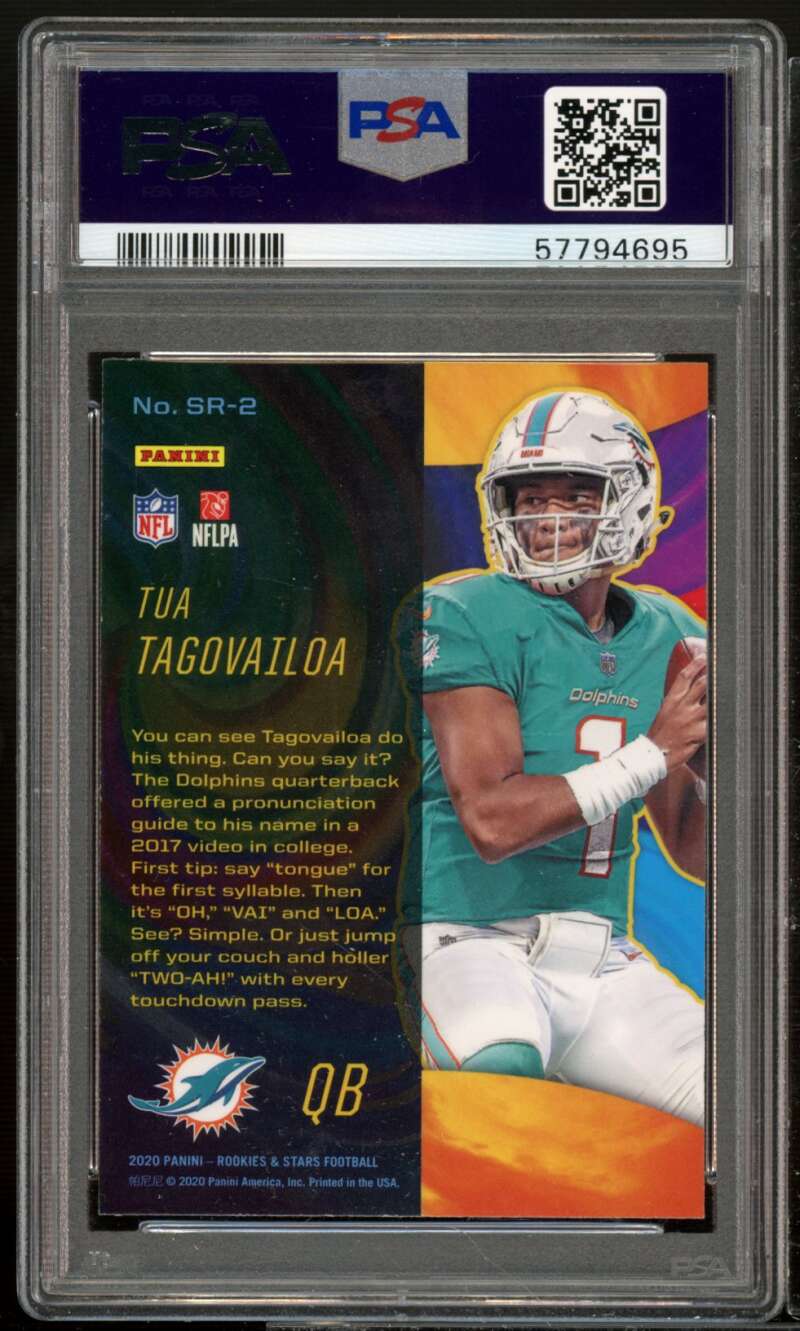 Tua Tagovailoa Rookie Card 2020 Panini Rookies Stars Stellar Rookies #2 PSA 10 Image 2