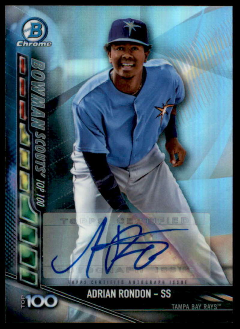 Adrian Rondon Rookie Card 2017 Bowman Chrome Scouts Top 100 Update Autographs #BSUAR  Image 1