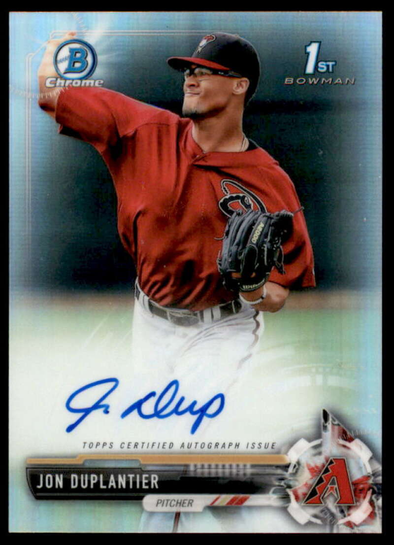 Jon Duplantier Rookie Card 2017 Bowman Chrome Prospect Autographs Refractors #CPAJD  Image 1