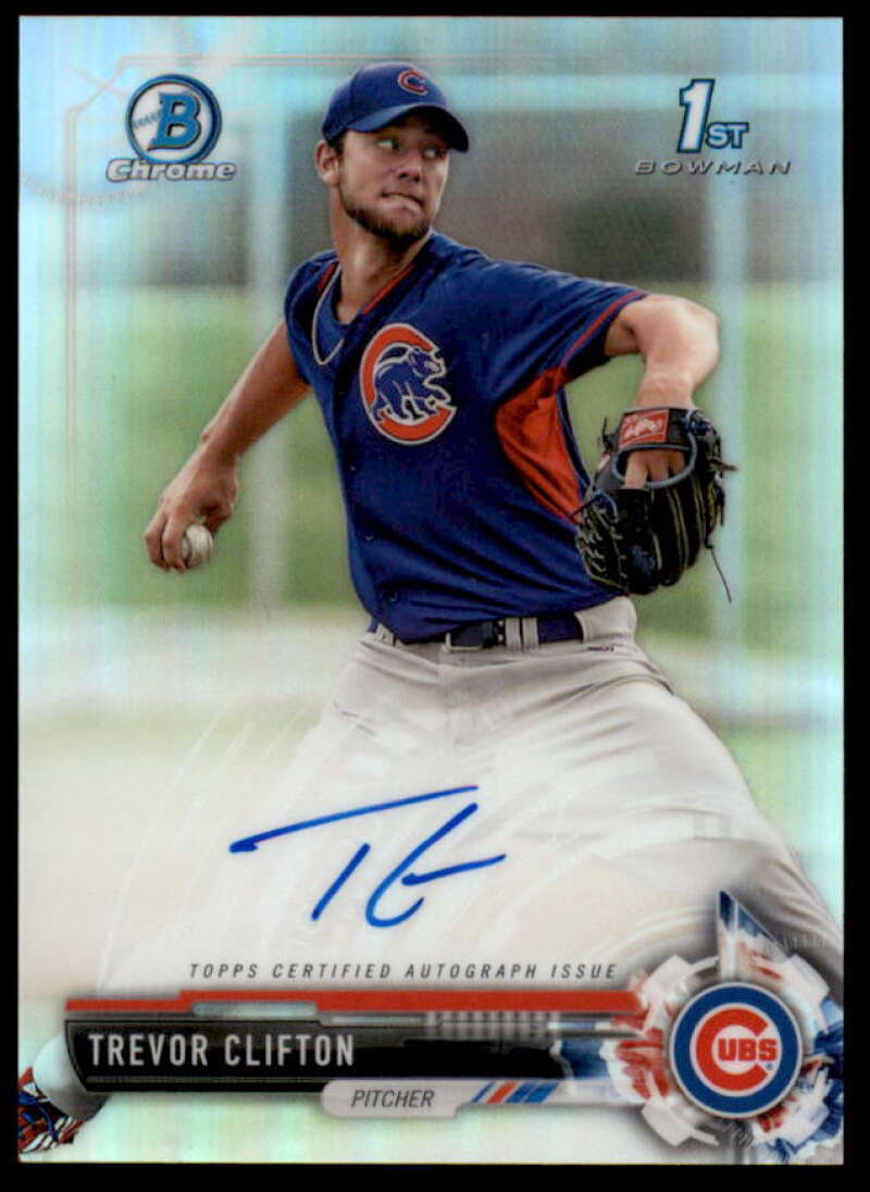Trevor Clifton Rookie Card 2017 Bowman Chrome Prospect Autographs Refractors #CPATC  Image 1