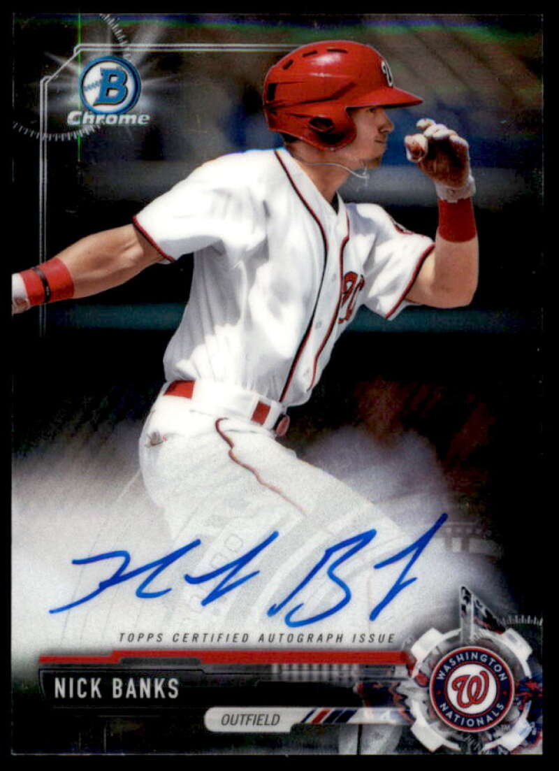 Nick Banks Rookie Card 2017 Bowman Chrome Prospect Autographs #CPANB  Image 1