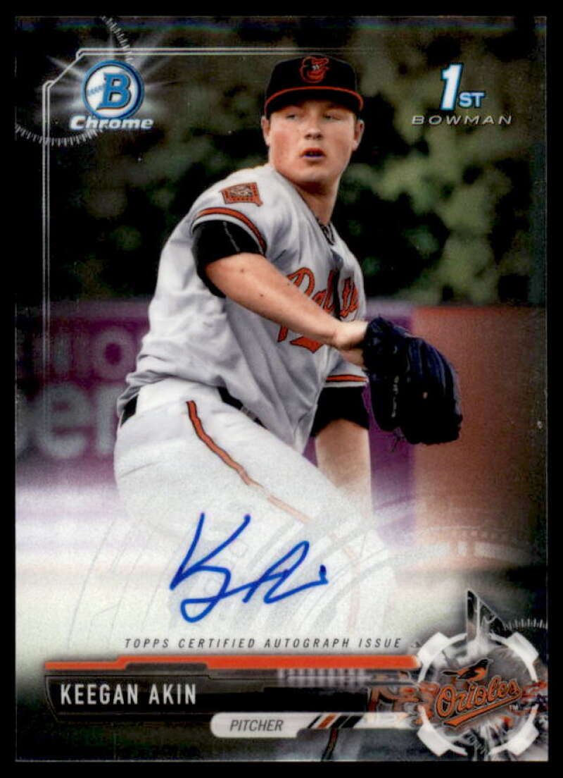 Keegan Akin Rookie Card 2017 Bowman Chrome Prospect Autographs #CPAKA  Image 1