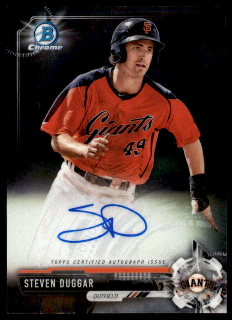 Steven Duggar Rookie Card 2017 Bowman Chrome Prospect Autographs #CPASD  Image 1