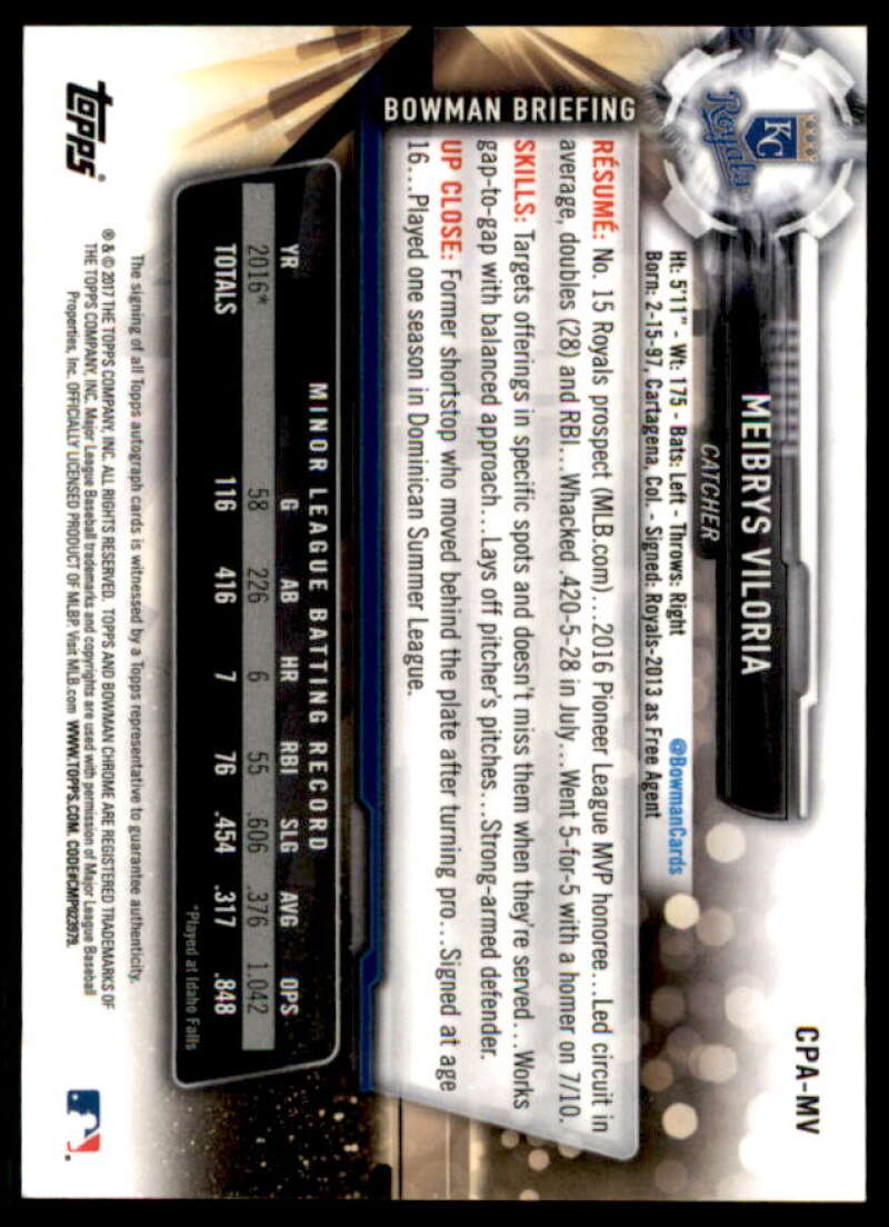 Meibrys Viloria Rookie Card 2017 Bowman Chrome Prospect Autographs #CPAMV  Image 2