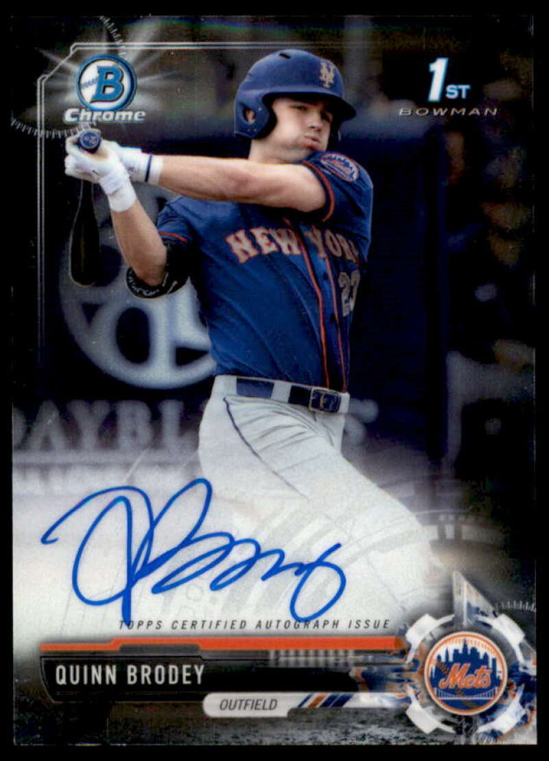 Quinn Brodey Rookie Card 2017 Bowman Chrome Draft Autographs #CDAQB  Image 1