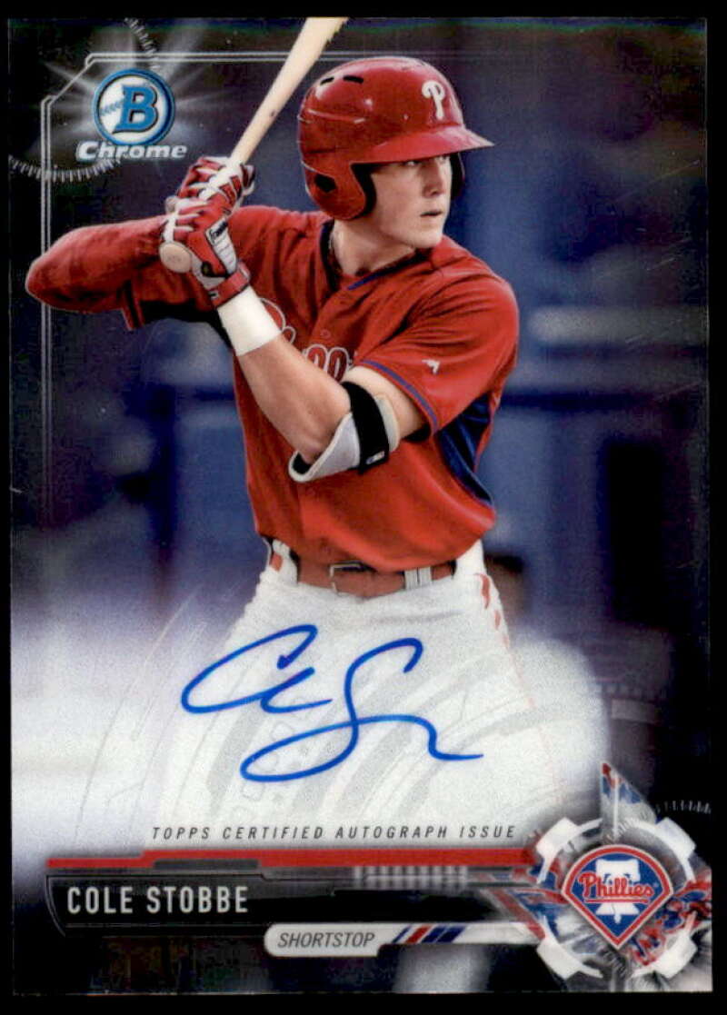 Cole Stobbe Rookie Card 2017 Bowman Chrome Prospect Autographs #CPACS  Image 1