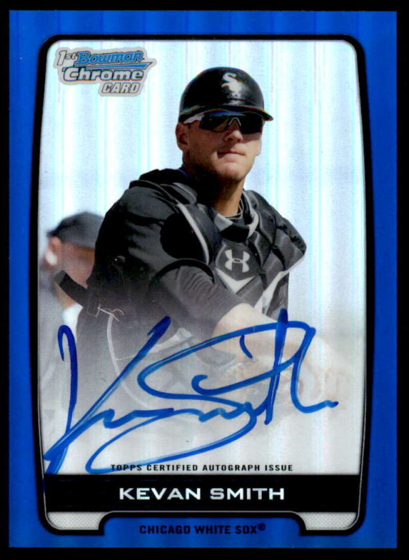 Kevan Smith Rookie Card 2012 Bowman Chrome Prospect Autographs Blue Refractors #KS  Image 1