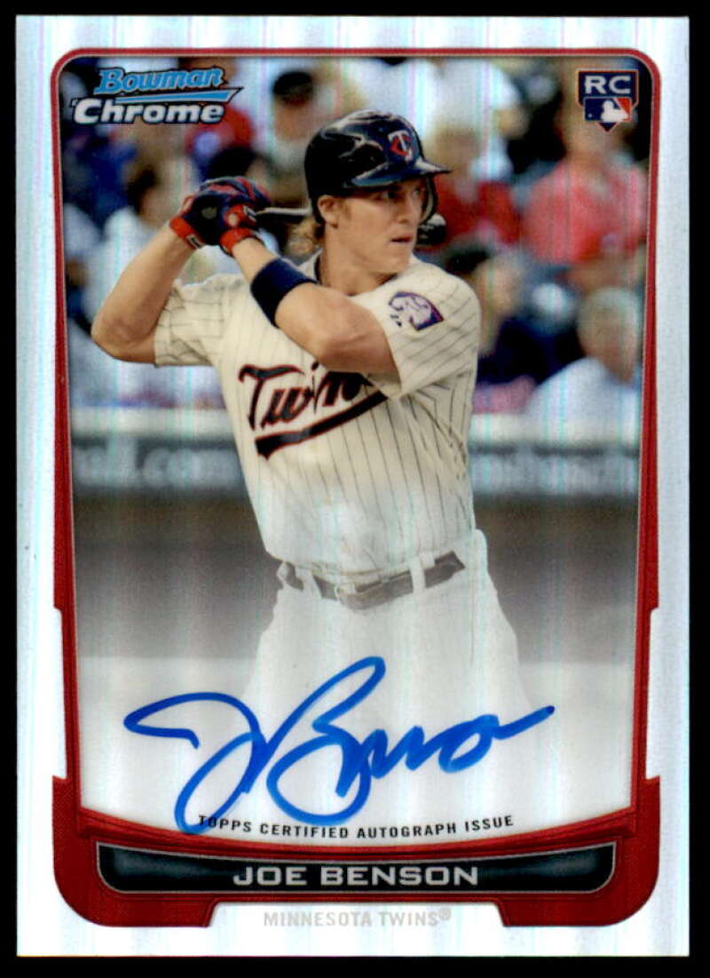 Joe Benson Rookie Card 2012 Bowman Chrome Rookie Autographs Refractors #215  Image 1