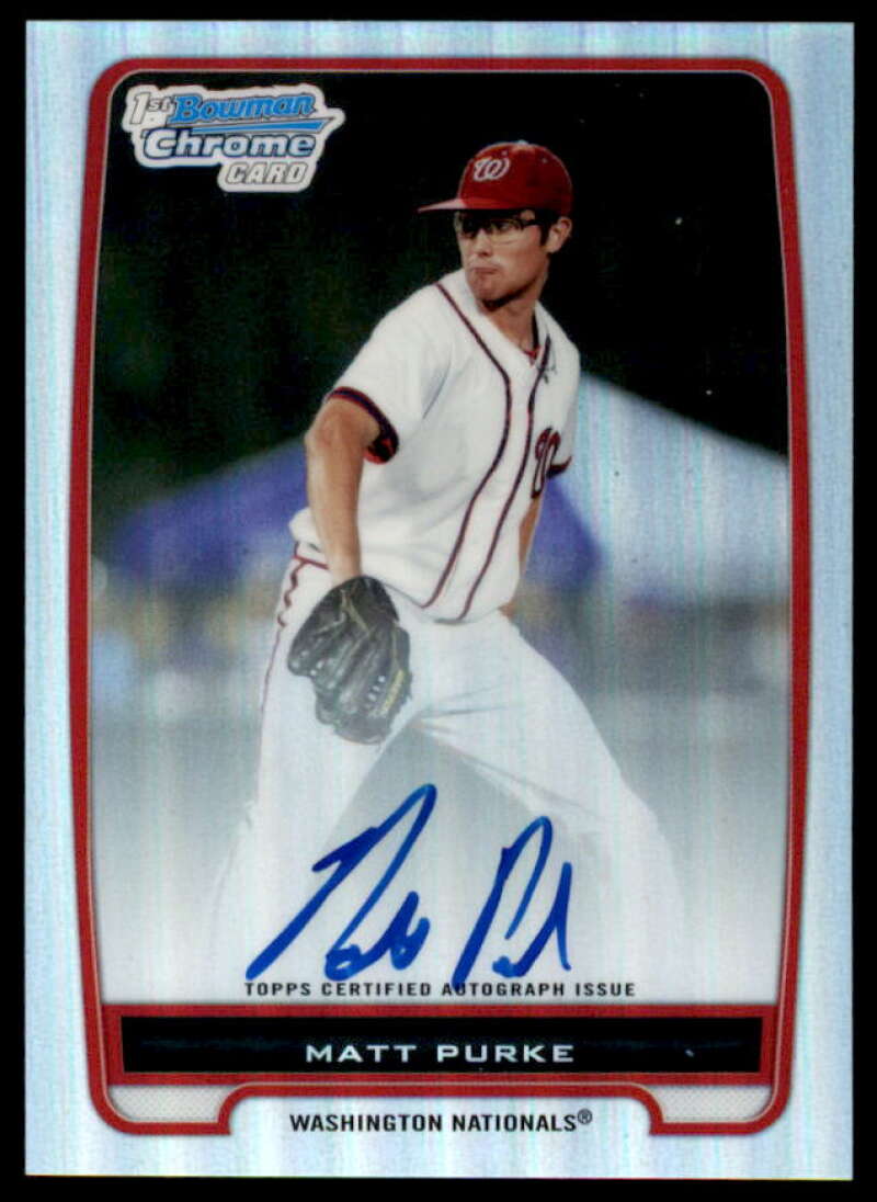 Matt Purke Rookie Card 2012 Bowman Chrome Prospect Autographs Refractors #BCP80  Image 1