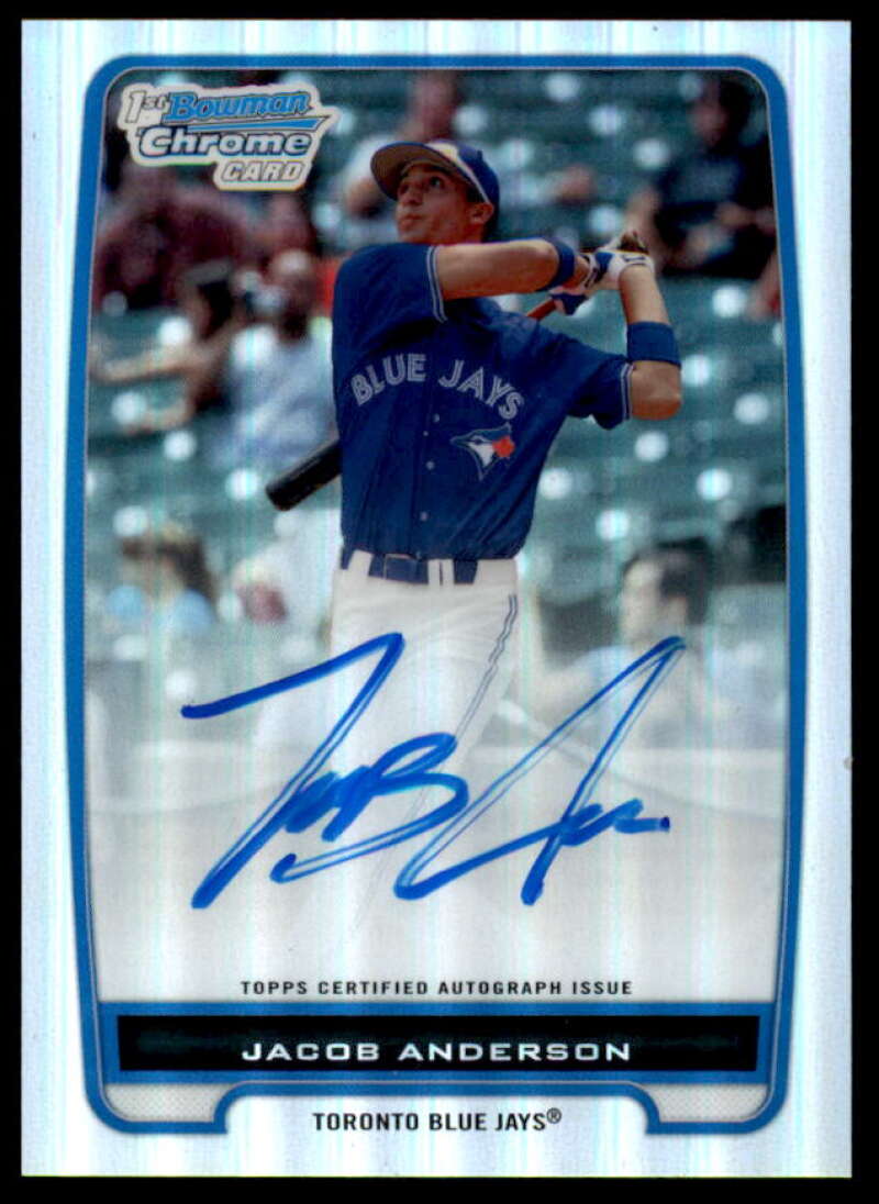 Jacob Anderson Rookie Card 2012 Bowman Chrome Prospect Autographs Refractors #BCP83  Image 1