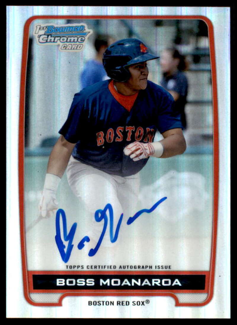 Boss Moanaroa Rookie Card 2012 Bowman Chrome Prospect Autographs Refractors #BM  Image 1