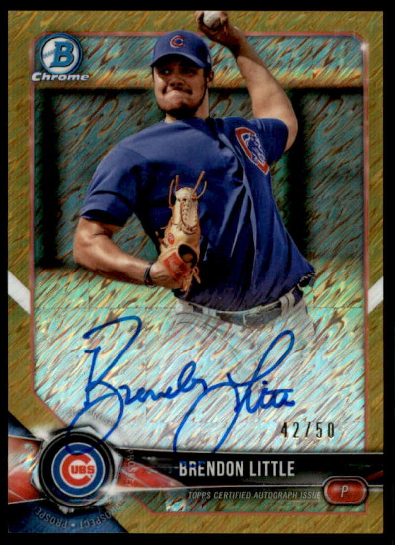 Little Rookie Card 2018 Bowman Chrome Prospect Autographs Gold Shimmer Refr #BCPABL  Image 1