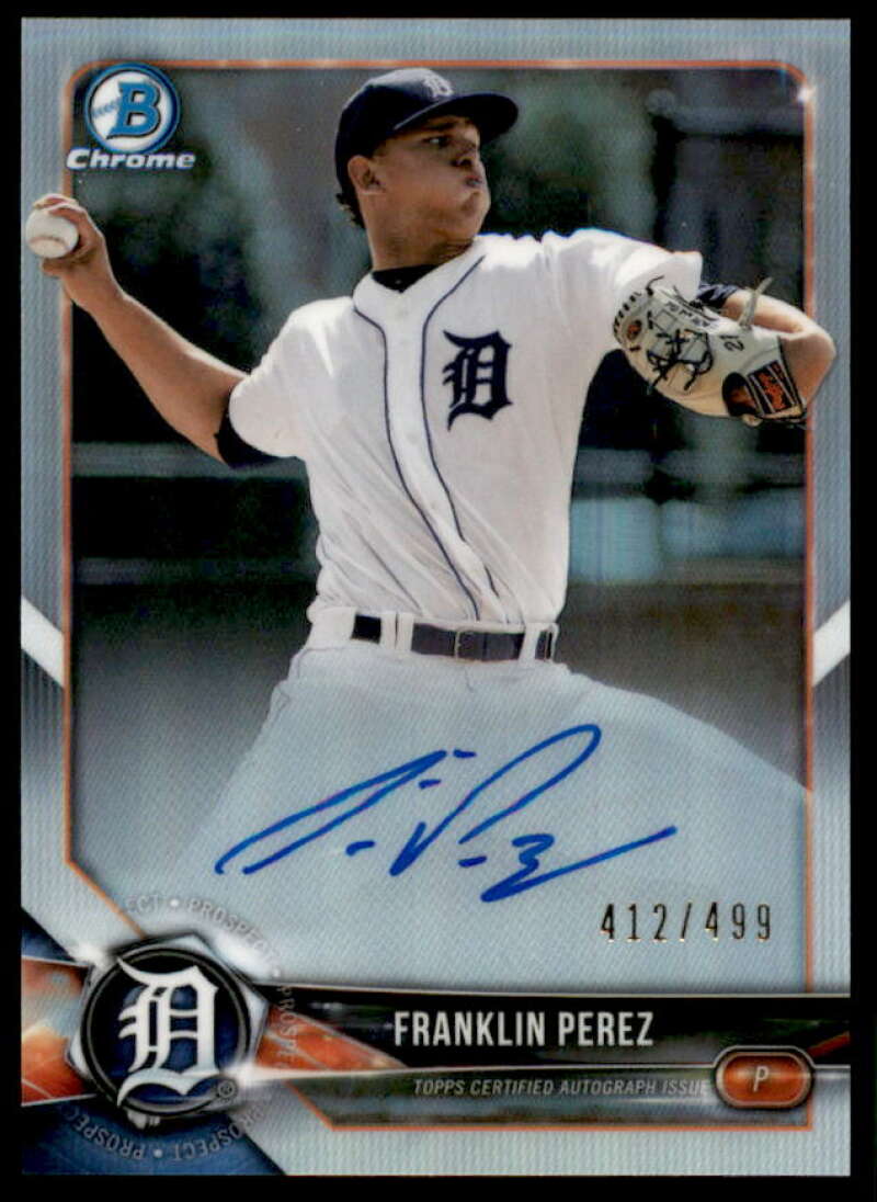 Franklin Perez Rookie Card 2018 Bowman Chrome Prospect Autographs Refractors #BCPAFP  Image 1