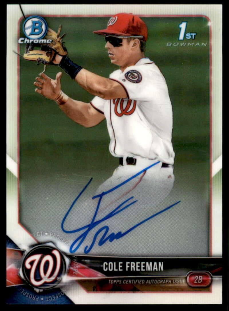 Cole Freeman Rookie Card 2018 Bowman Chrome Prospect Autographs #BCPACF  Image 1