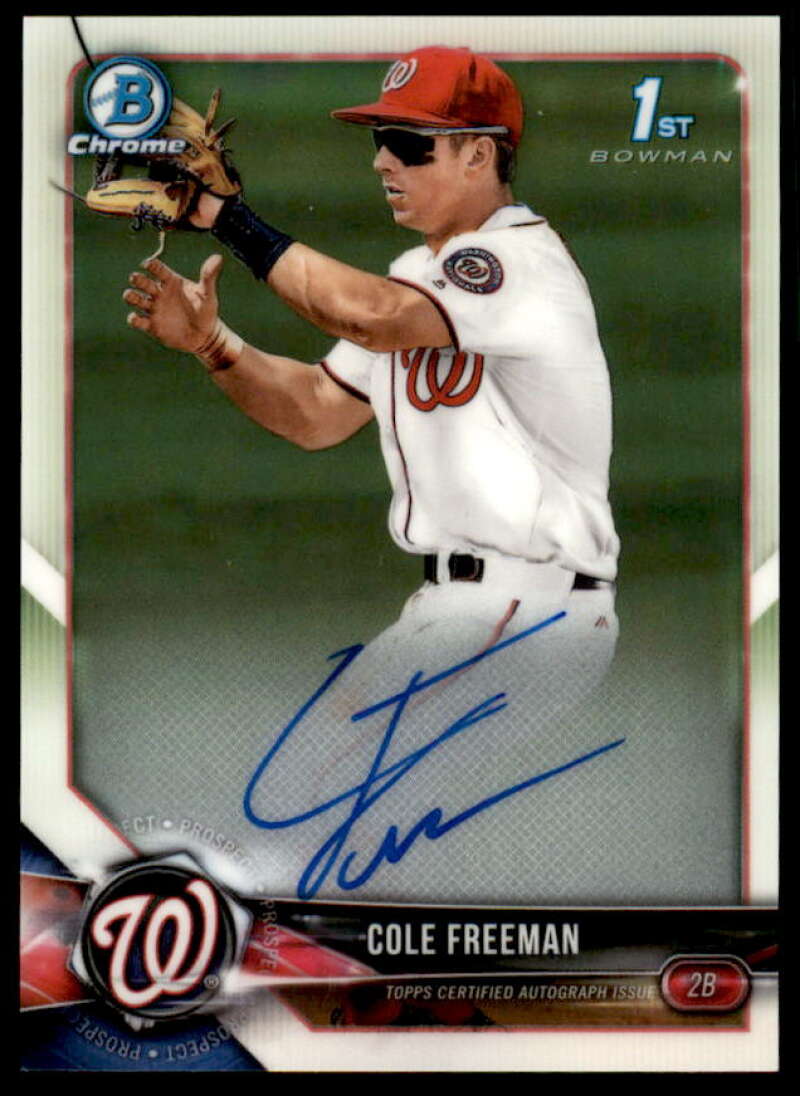 Cole Freeman Rookie Card 2018 Bowman Chrome Prospect Autographs #BCPACF  Image 1