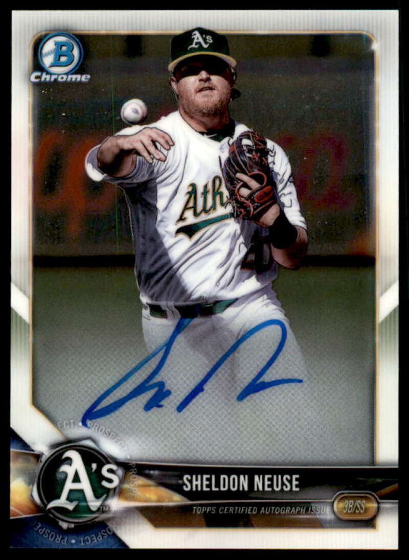 Sheldon Neuse Rookie Card 2018 Bowman Chrome Prospect Autographs #BCPASN  Image 1