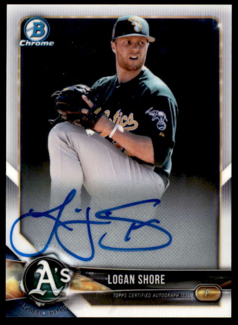 Logan Shore Rookie Card 2018 Bowman Chrome Prospect Autographs #BCPALS  Image 1
