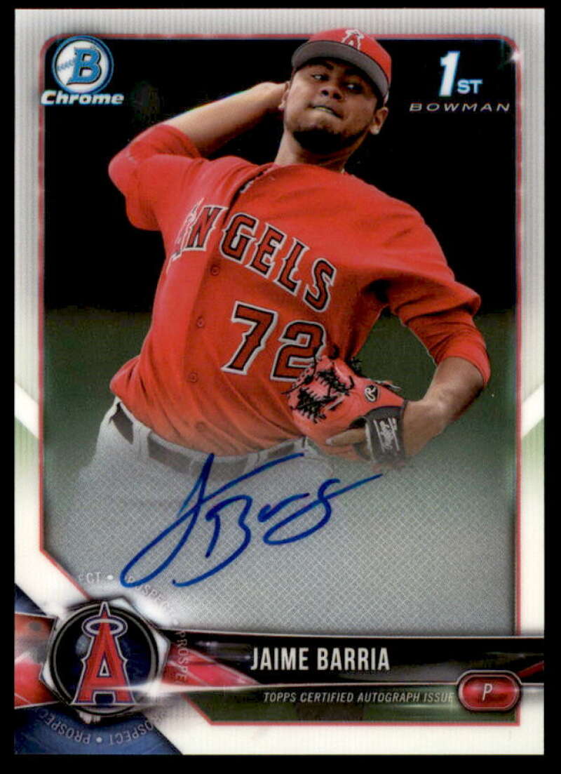 Jaime Barria Rookie Card 2018 Bowman Chrome Prospect Autographs #CPAJB  Image 1