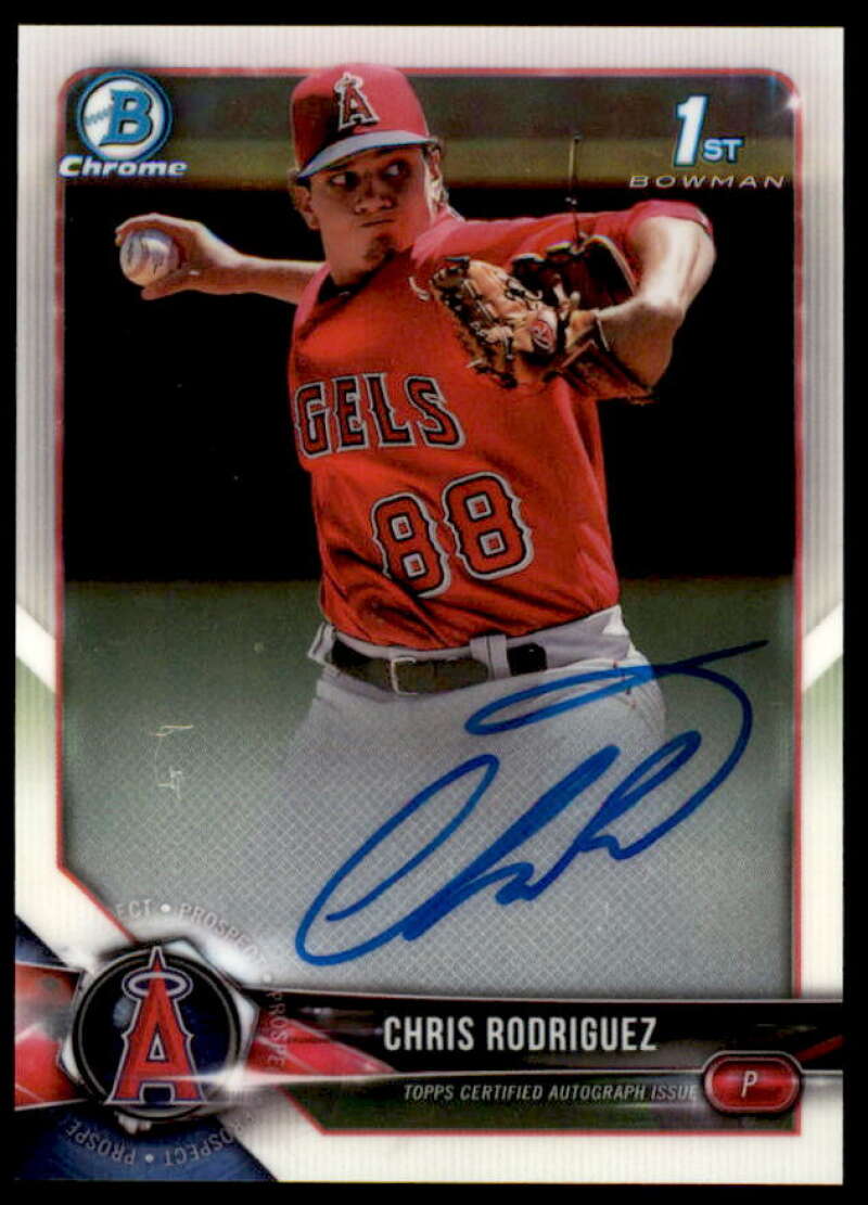 Chris Rodriguez Rookie Card 2018 Bowman Chrome Prospect Autographs #CPACR  Image 1